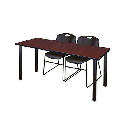 Kee Rectangle Tables > Training Tables > Kee Table & Chair Sets, 60 W, 24 L, 29 H, Mahogany MT6024MHBPBK44BK